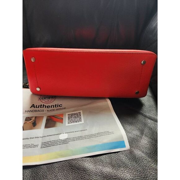 NWOT Kate Spade red leather tote or crossbody bag WITH Certificate of Authentici - Picture 9 of 9